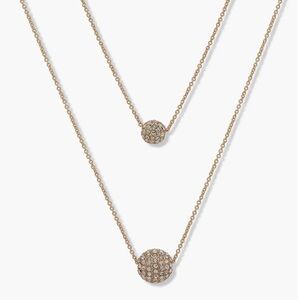 DKNY Crystal Pavé Layered Chain Necklace